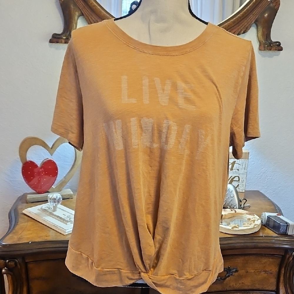 Women's Orange Knot Front Top